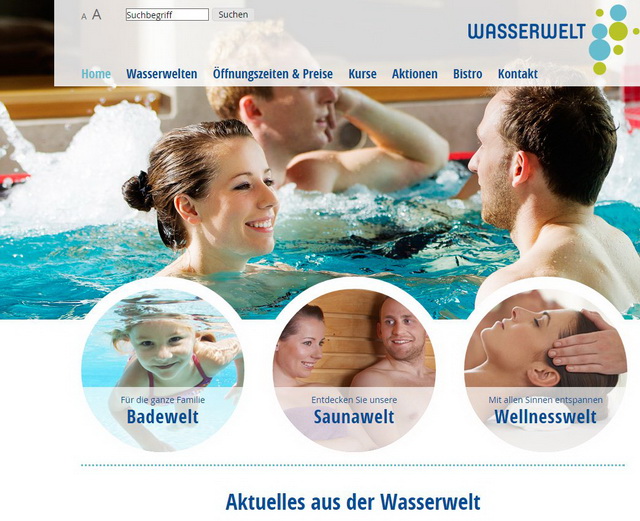 Wasserwelt startet neue Homepage für Badegäste