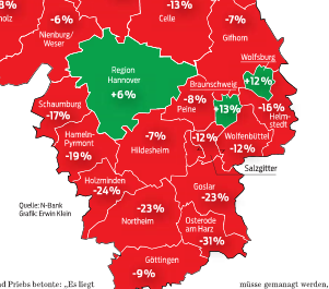 Bevölkerungswachstum Braunschweig / Quelle: BZ v. 3.6.15 S.3 / Grafik: Erwin Klein